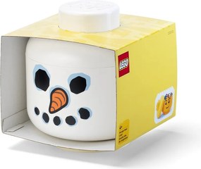 Cutie de depozitare pentru copii albă din plastic ø 24x27 cm Head Snowman L – LEGO®