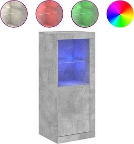 vidaXL Servantă cu lumini LED, gri beton, 41x37x100 cm