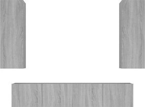 vidaXL Set dulapuri TV, 4 piese, gri sonoma, lemn prelucrat