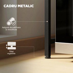 HOMCOM Suport extensibil pentru cuptor cu microunde pe 2 niveluri cu 3 cârlige, din metal, negru | Aosom Romania