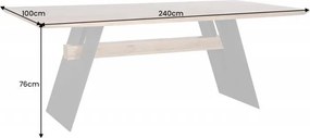 Masa design industrial Grand Oak 240cm