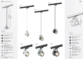Spot pe sina NET PLUS azur / Accesoriu pentru sinele trifazate ARGON T-RACK