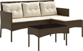 vidaXL Set de canapele pentru grădină cu pernă 2 pcs poliratan