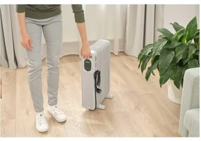 Sencor - Radiator electric cu ulei, 11 elemente, 1000/2300 W, 230 V, alb + telecomandă