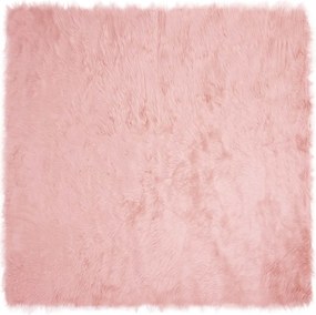 vidaXL Covor din Lână Faux Tafalla Roz 240 x 240 cm Poliester