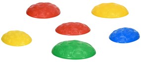 ZONEKIZ Set de 6 Piese Pietre de Echilibru Stivuibile cu Bază Antiderapantă pentru Antrenarea Echilibrului Multicolor | Aosom Romania