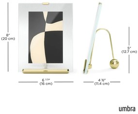 Ramă foto aurie cu picior de susținere din sticlă 16x20 cm Flute – Umbra