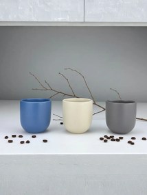 Set 3 cesti cafea Pahare Novum Trio Aurora, glazura mata, 250ml