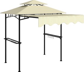 Outsunny Pavilion grătar 242x149x248 cm rezistent la apă ignifug pavilion de grădină cu acoperiș dublu Bej | Aosom Romania