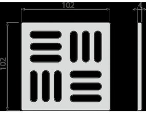 Gratar sifon pardoseala din otel inoxidabil 102x102 mm Alcadrain MPV011 MPV011