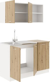 Set Bucatarie Ara, Stejar Artisan/Alb, L 120 cm