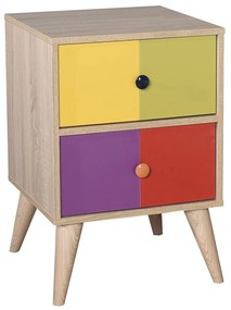 Noptieră Kiran 2 (stejar + multicolor). 1108554