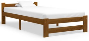 322006 vidaXL Cadru de pat, maro miere, 100 x 200 cm, lemn masiv de pin