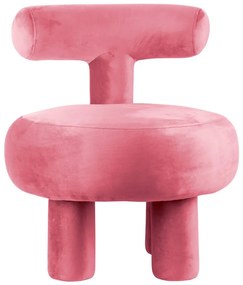 Fotoliu roz cu tapițerie din catifea Abrazo – Leitmotiv