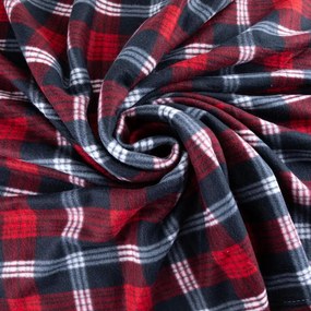 JAHU Pătură fleece CAROURI vinului 150 x 200 cm