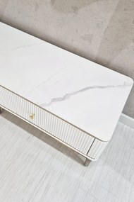 Comoda TV Violino alb/auriu L200 cm