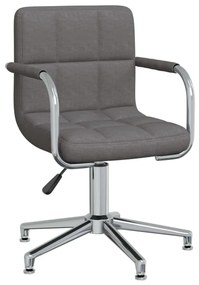 vidaXL Scaun de bucătărie pivotant, gri închis, textil