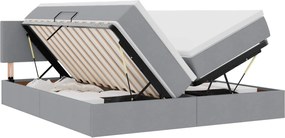 vidaXL Pat cu storage Gri deschis 200 x 200 cm Piele artificială