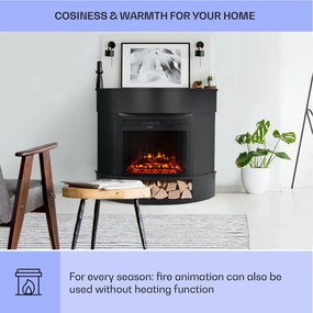 Klarstein Loloru Electrokamin Electrokamin Heizlüfter 900/1800W Wochentimer Fernbedienung