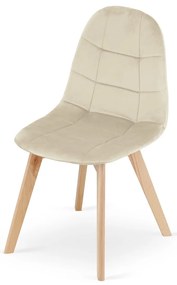 OFERTA Scaun de sufragerie din catifea bej BORA II. calitate secundara