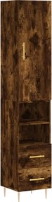 vidaXL Dulap înalt, stejar fumuriu, 34,5x34x180 cm, lemn prelucrat