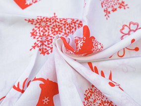 Lenjerie de pat din bumbac alba HEARTS AND REINDEER Dimensiune lenjerie de pat: 70 x 90 cm | 140 x 200 cm