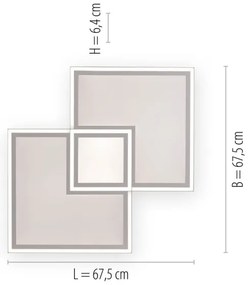 Plafonieră LED dimabilă EDGING LED/51W/230V Leuchten Direkt 14855-16 + telecomandă