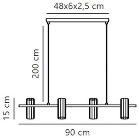 Lustră pe cablu Nordlux ALANIS 4xGU10/15W/230V negru