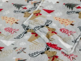 Patura cu maneci si gluga, imitatie de miel YULE HUG gri deschis