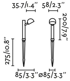 Lampa LED cu tarus iluminat exterior IP65 BROT H-20cm