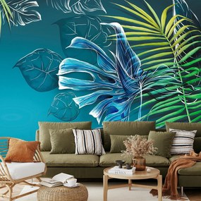 Fototapet - Frunzele plantelor tropicale (147x102 cm)