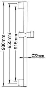 Set de duș argintiu lucios din oțel inoxidabil 98 cm cu duș de mână/cu suport glisant Amy – Sapho