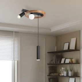 Lustră pe cablu OTIS 1xG9/5W/230V + 2xE27/15W/230V stejar