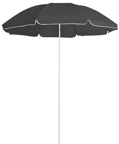 Umbrelă de soare de exterior, stâlp din oțel, antracit, 180 cm
