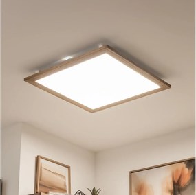 Brilagi - Corp de iluminat LED cu intensitate reglabilă SLIMFRAME WOOD LED/58W/230V 64x64 cm + telecomandă