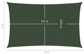 Panza parasolar, verde inchis, 2x5 m, HDPE, 160 g m   Morkegronn, 2 x 5 m