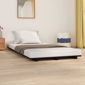 vidaXL Cadru de pat, negru, 75x190 cm, lemn masiv de pin