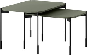 Măsuță de cafea dreptunghiulară Sonatia 70 cm cu picioare metalice - verde măsliniu