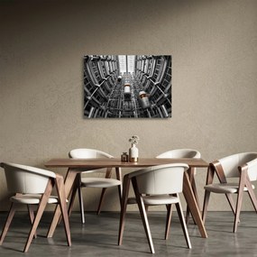 Tablou pe sticlă cu lift în clădire (70x50 cm)