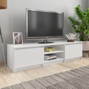 800654 vidaXL Dulap TV, alb extralucios, 140x40x35,5 cm, lemn prelucrat