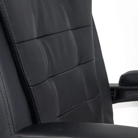 Scaun de birou cu masaj în 7 puncte din piele ecologică cu suport pentru picioare OFF 418M negru