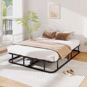 Cadru pat matrimonial din metal, 137x190 cm