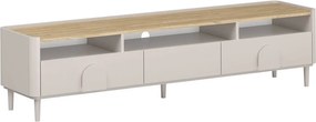 Comodă TV Amilio 200 cm cu sertare - cashmere / stejar uleiat / mânere cashmere