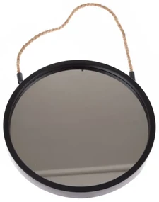 Oglindă suspendată din plastic Embellir negru,diametru 25 cm, diam. 25 cm