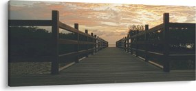 Tablou - Ponton de lemn, lac (120x50 cm)