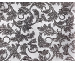 Fata de masa din Brocart (matase) cu motive florale XXL CASA GINO ,ALB SIARGINTIU,160X210, masa 8 persoane