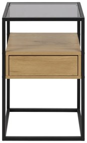 Noptieră ZEIN stejar/negru