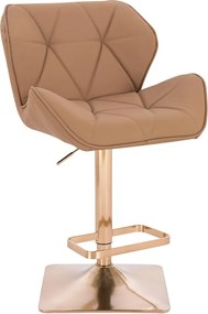 HR111KW Scaun Caramel Piele Ecologica Premium Soft cu Bază Aurie