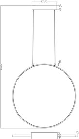 Lustra circulara suspendata LED CCT RASCAL 60cm