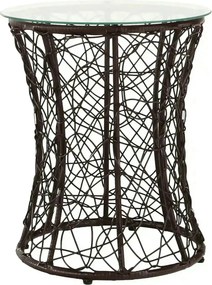 Masa gradina SALMAR NEW, transparent/negru, sticla securizata/rachita